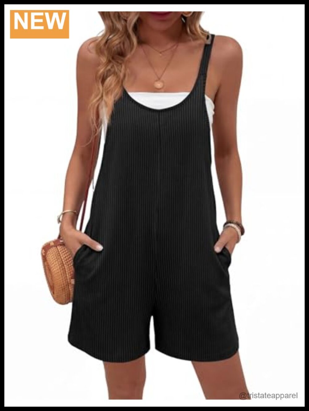 Ekouaer Women's Loose Sleeveless Romper Spaghetti Strap Short Jumpsuit with